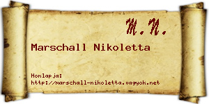 Marschall Nikoletta névjegykártya