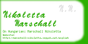 nikoletta marschall business card